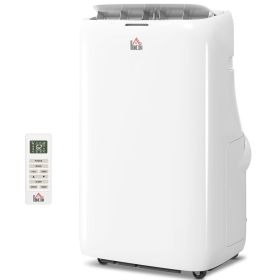 14000 BTU Portable Air Conditioner, Inverter & Dual Hose AC Unit w/ Cool, Dehumidifier, Fan, for 700 Sq. ft, Window Kit (Option: White-550x535x870 mm)