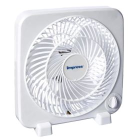 Impress 9-Inch 3-Speed Box Fan (Option: White)