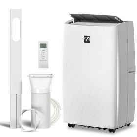 12000 BTU Portable Air Conditioner, AC Unit with Cool, Dehumidifier, Fan, 550 Sq. ft, 24H Timer On Off, Window Kit (Option: White-483x393x890 mm)