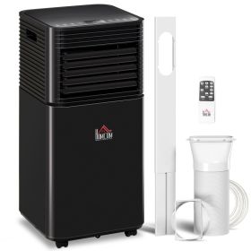 10000 BTU Portable Air Conditioner with Dehumidifier, Cooling Fan, Sleep, Remote, 24H Timer, Auto Off, Black (Option: Black-380x374x880 mm)